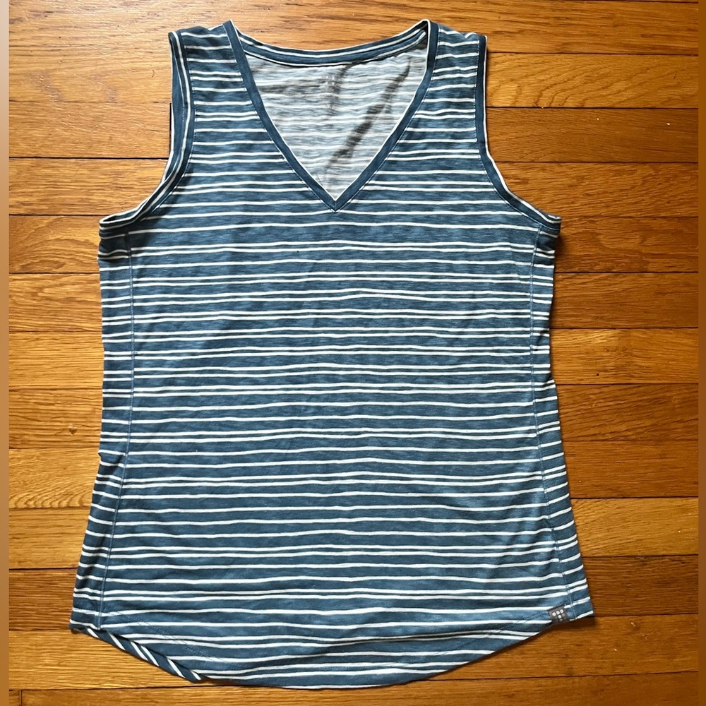 Title Nine Blue and White Striped Tank Top